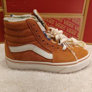 Vans Mens 3.5/Womens 5 Sk8-Hi Suede Sherpa Sunburn Brown Marshmallow VN0A4U3C2PS